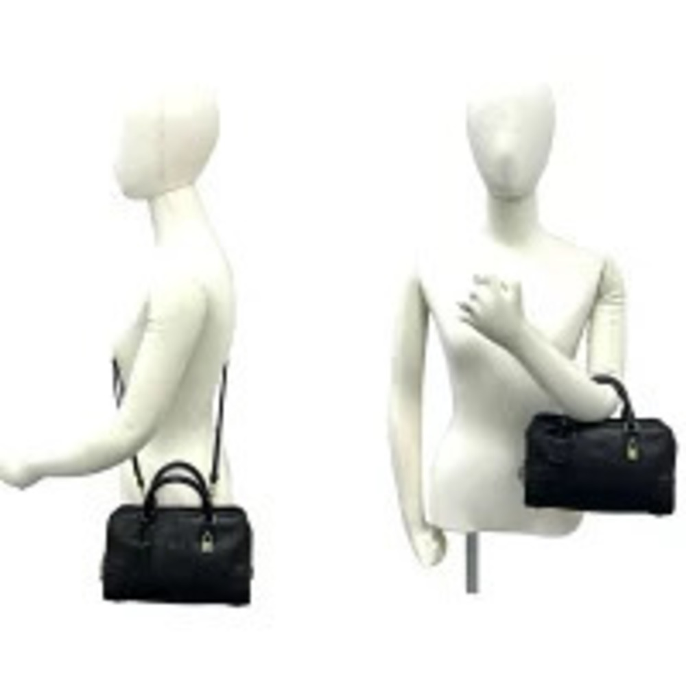 Loewe Shoulder Handbag Boston Amazona Black Leather Anagram Black